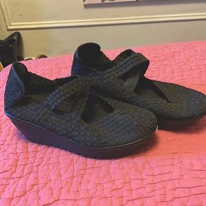Bernie mev platform woven worn once black shoes